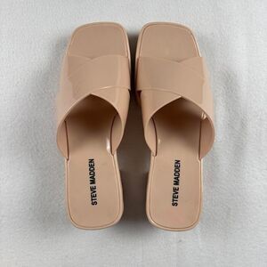 Steve Madden Nude Platform Slide Sandals Women’s Size 7 Y2K Minimalist